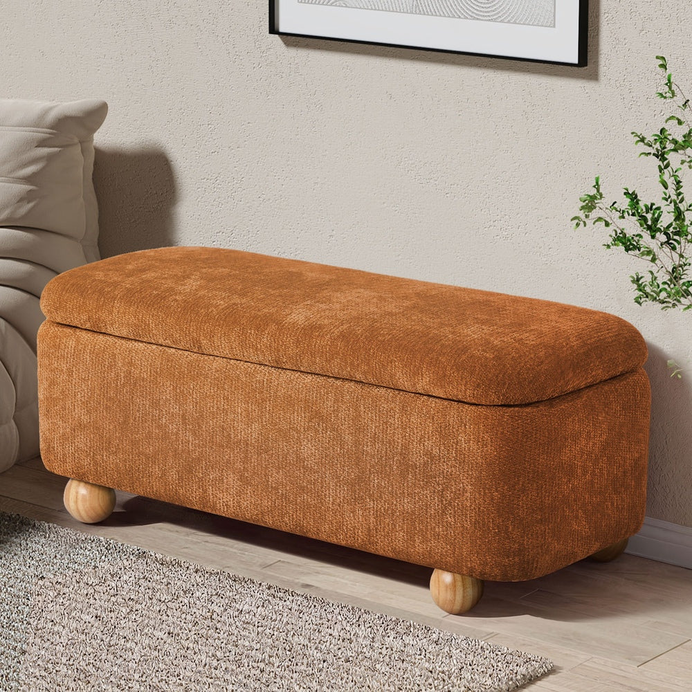 Storage Ottoman Bench Brown 97x40x39cm
