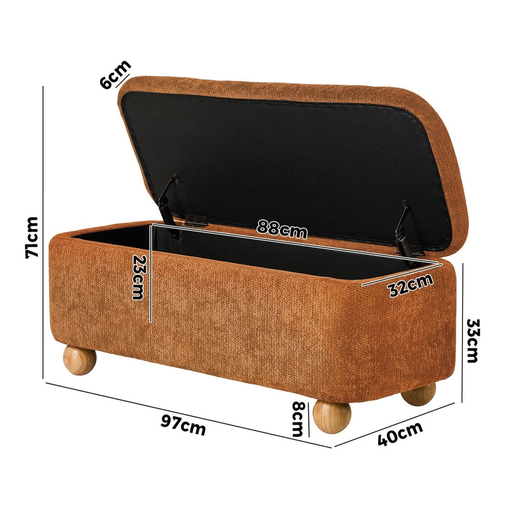 Storage Ottoman Bench Brown 97x40x39cm