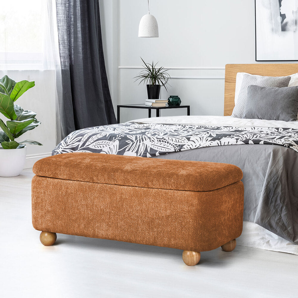 Storage Ottoman Bench Brown 97x40x39cm