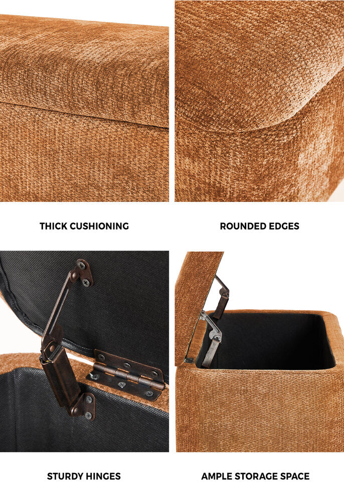 Storage Ottoman Bench Brown 97x40x39cm