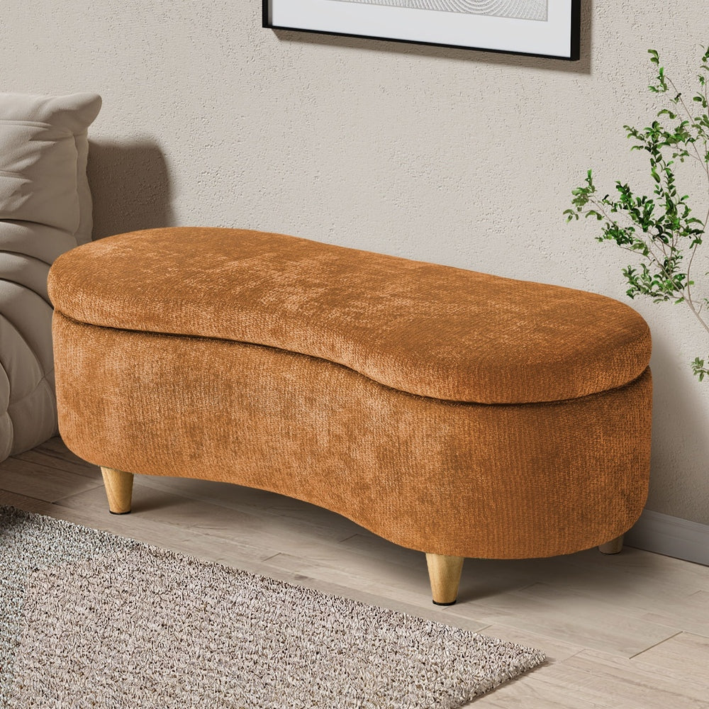 Brown Storage Ottoman Bench 97x40x39cm