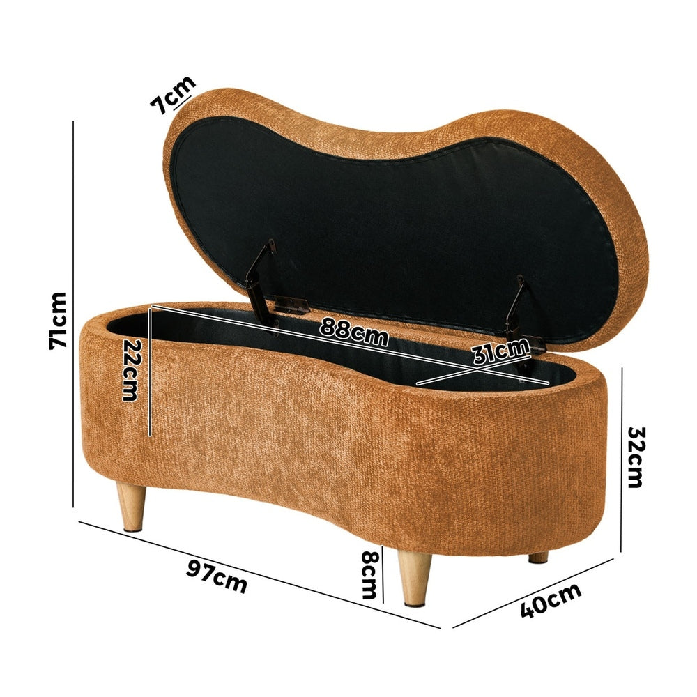 Brown Storage Ottoman Bench 97x40x39cm