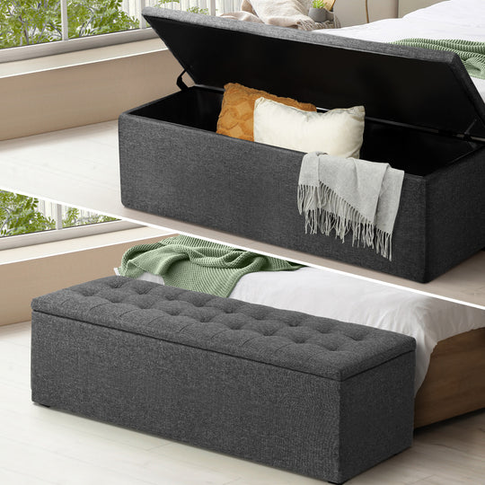 Storage Ottoman Blanket Box Foot Stool XL Chest Toy Faux
