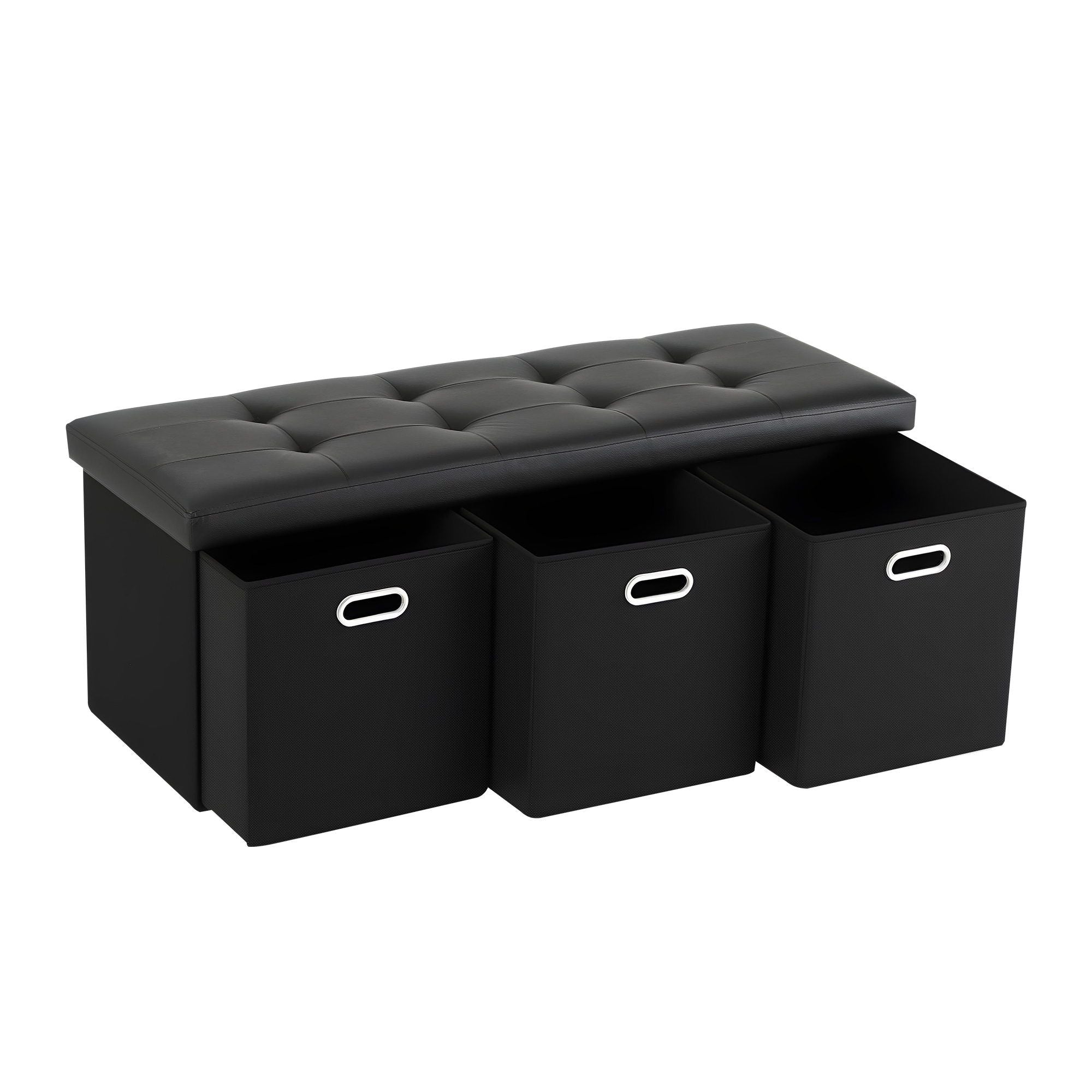 Storage Ottoman 3 Cube Drawers Footstool | Simpledeals