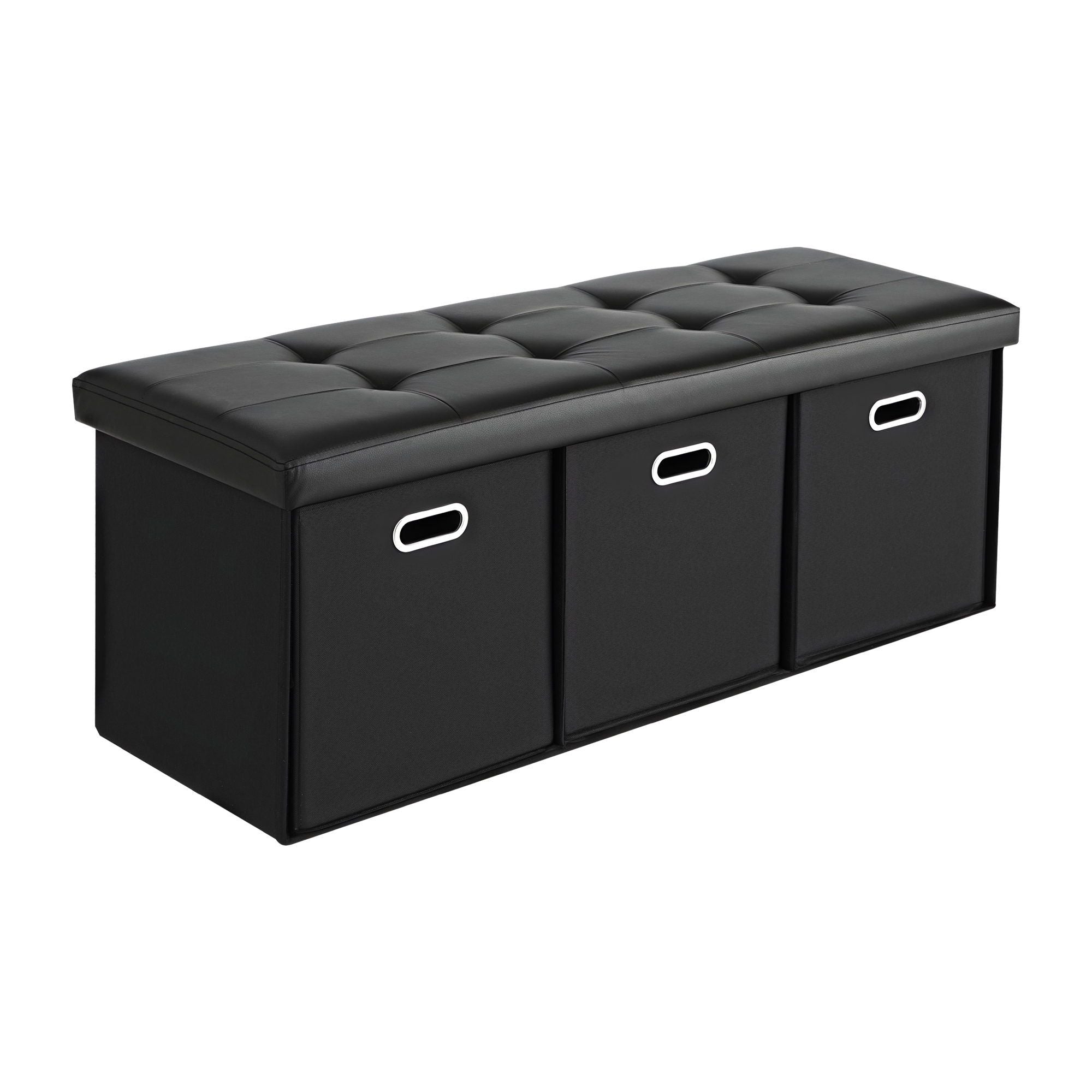 Storage Ottoman 3 Cube Drawers Footstool | Simpledeals