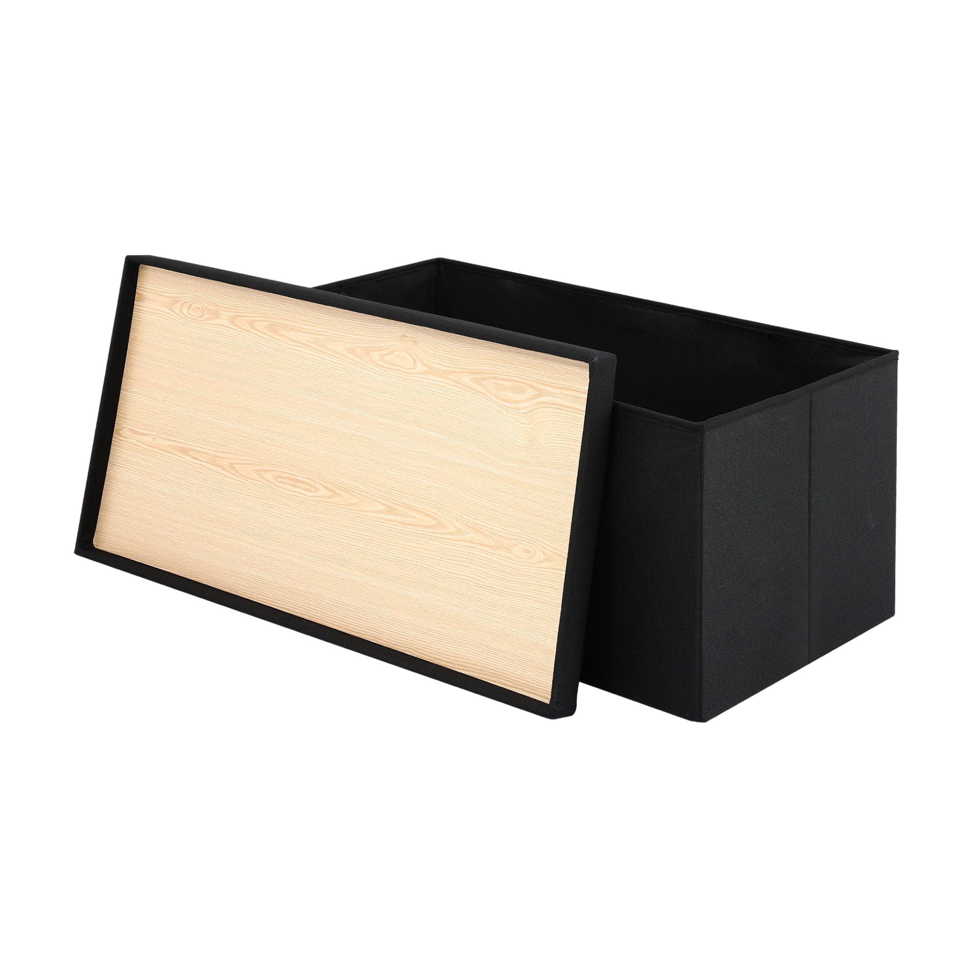 Storage Ottoman Bench Folding Blanket Box Black | Simpledeal