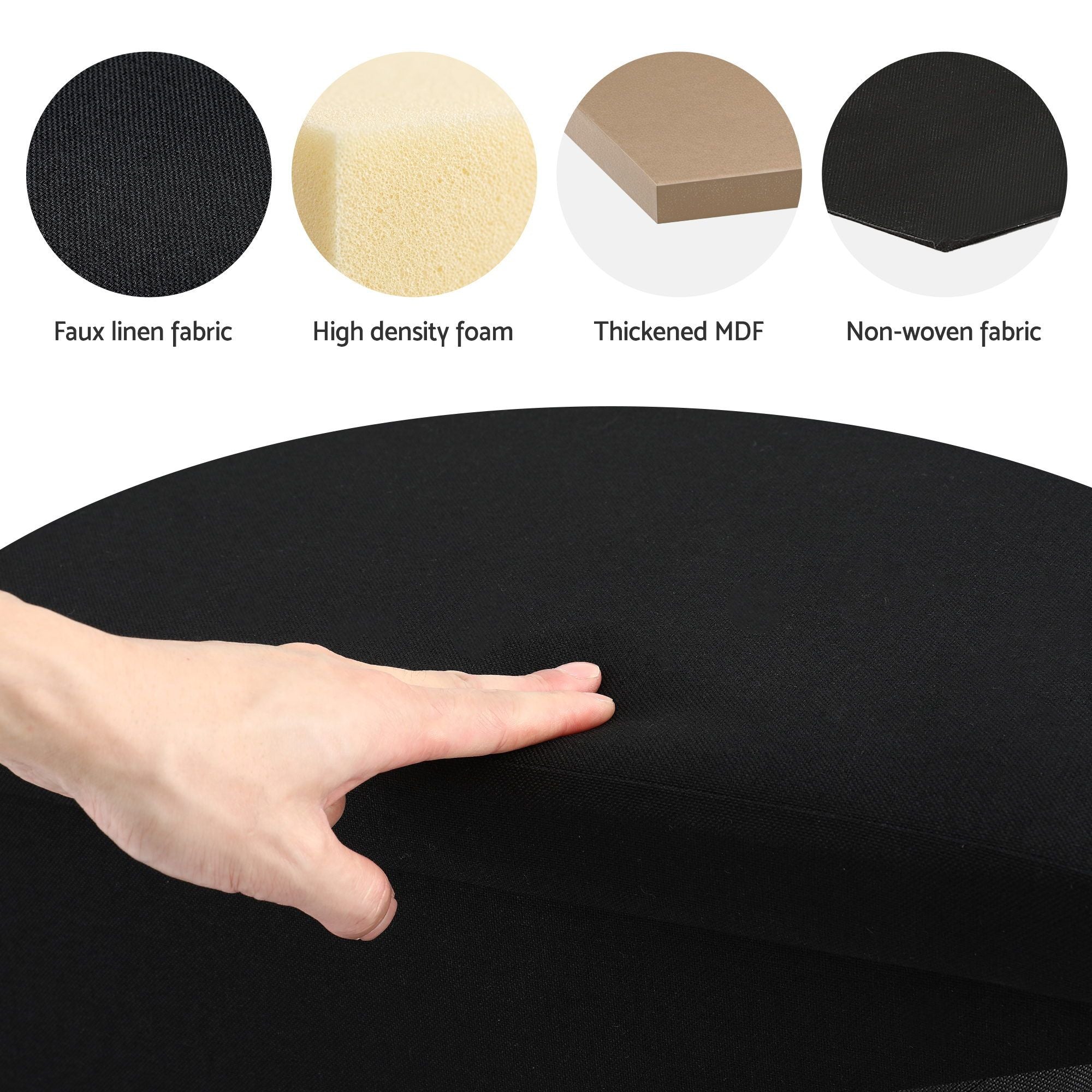 Storage Ottoman Bench Folding Blanket Box Black | Simpledeal
