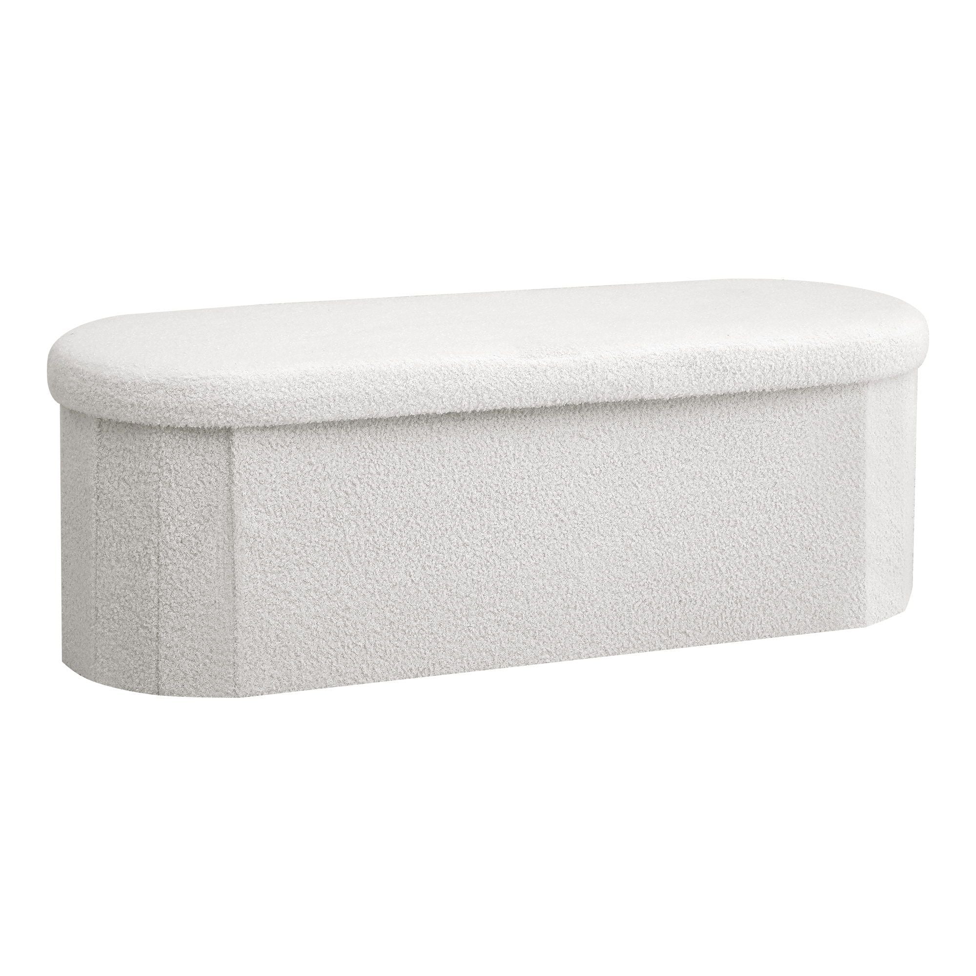 Boucle Storage Ottoman Foldable Footstool | Simpledeals