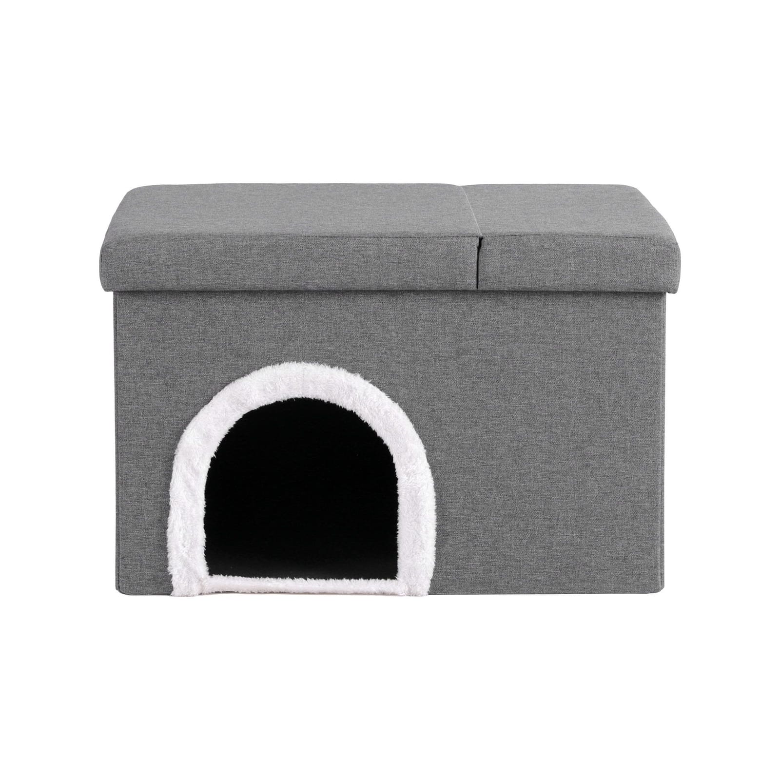Grey Ottoman Footstool 64x40x40.5cm
