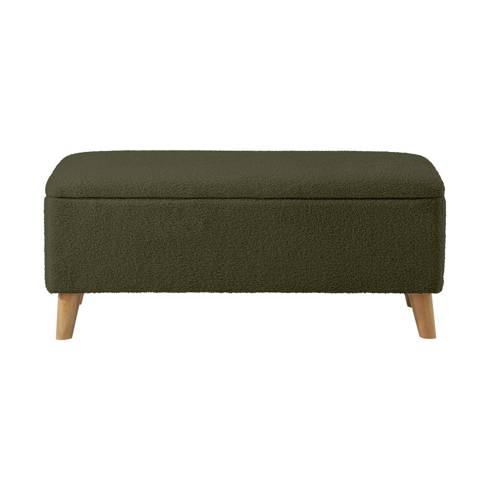 Storage Ottoman Blanket Box Chest Toy Foot Stool Bench Seat Sherpa Green
