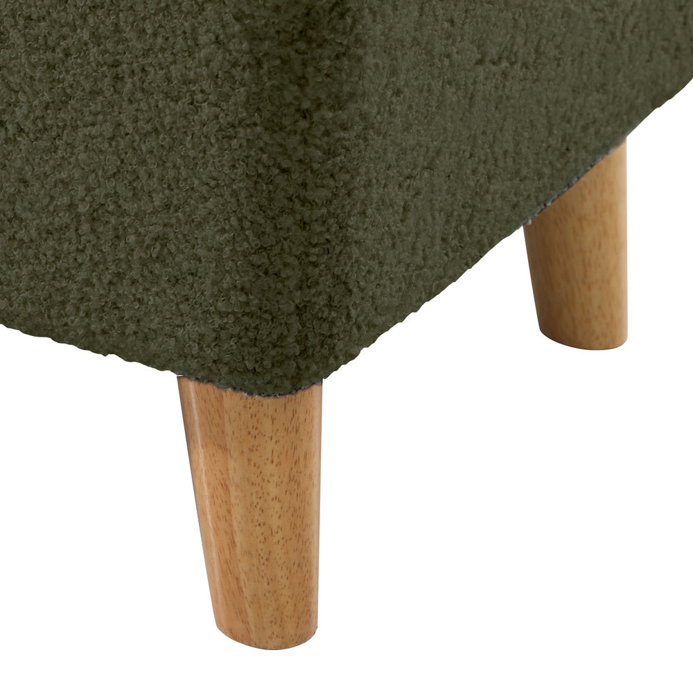Storage Ottoman Blanket Box Chest Toy Foot Stool Bench Seat Sherpa Green