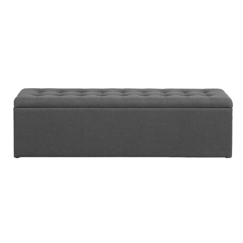Storage Ottoman Blanket Box 140cm Linen Dark Grey
