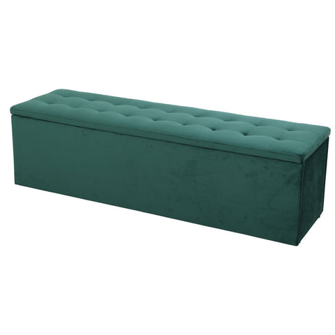 Storage Ottoman Blanket Box 140Cm Velvet Green