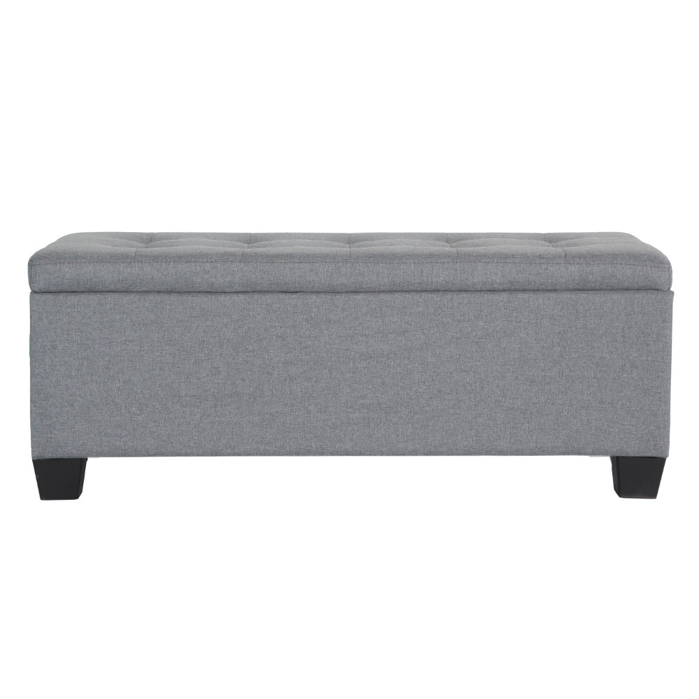 Storage Ottoman Blanket Box 97cm Linen Grey