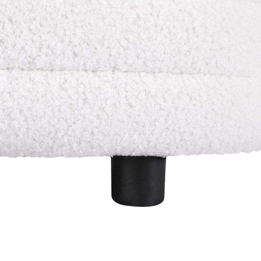 Storage Ottoman Blanket Box 87cm Boucle Fabric