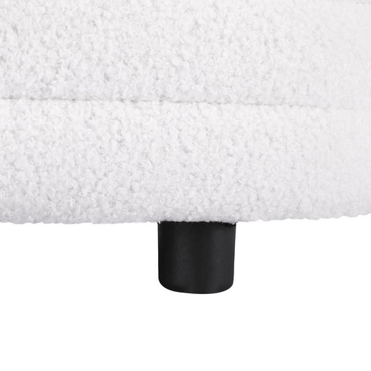 Storage Ottoman Blanket Box 87cm Boucle Fabric