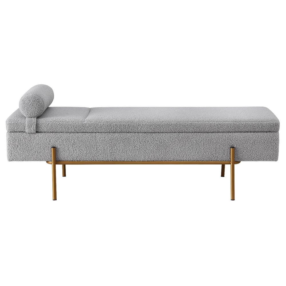 Storage Ottoman Grey Foot Stool 140x48x41cm