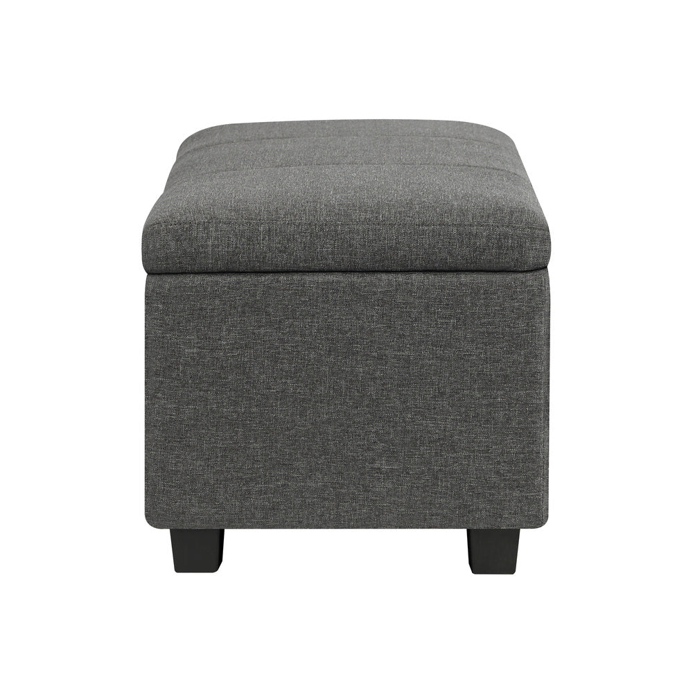 Large Blanket Box Ottoman - Stylish Arm Foot Stool with Ample Storage