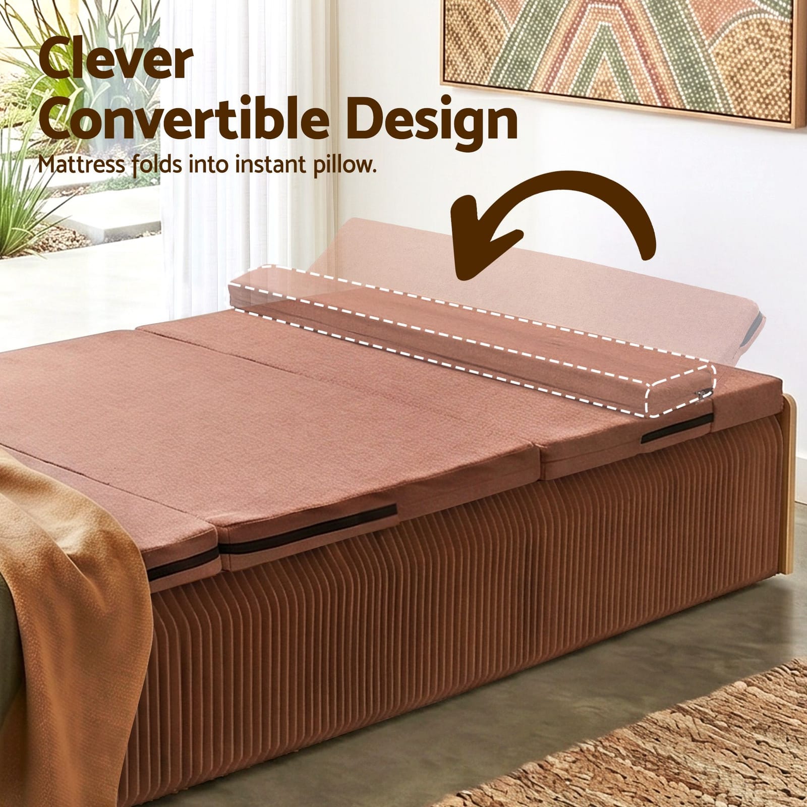 Folding Paper Bed Frame Brown 200x120cm