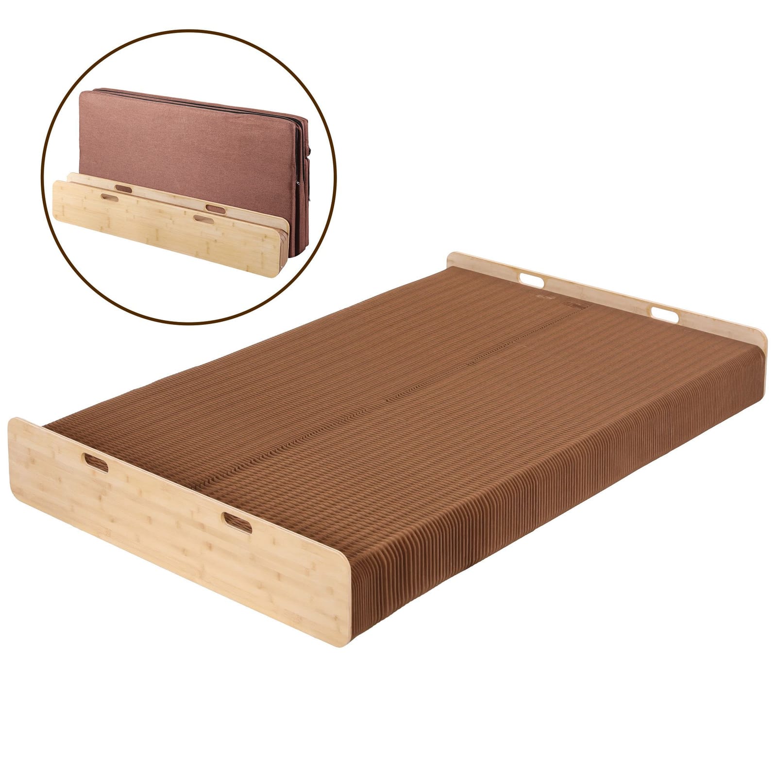 Folding Paper Bed Frame Brown 200x120cm
