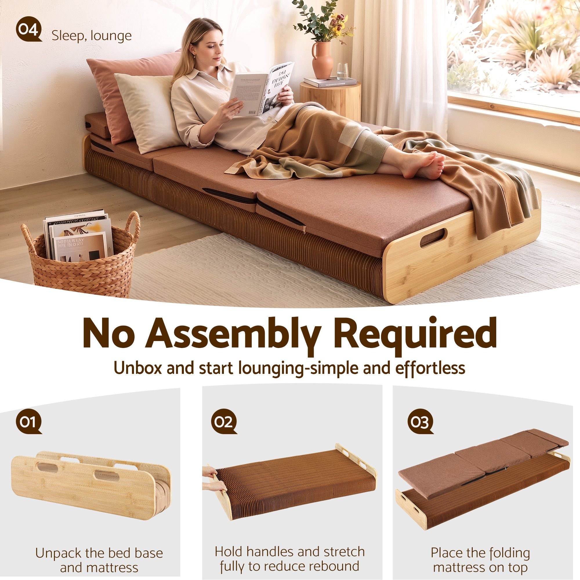 Folding Paper Bed Frame Mattress 300kg | Simpledeals
