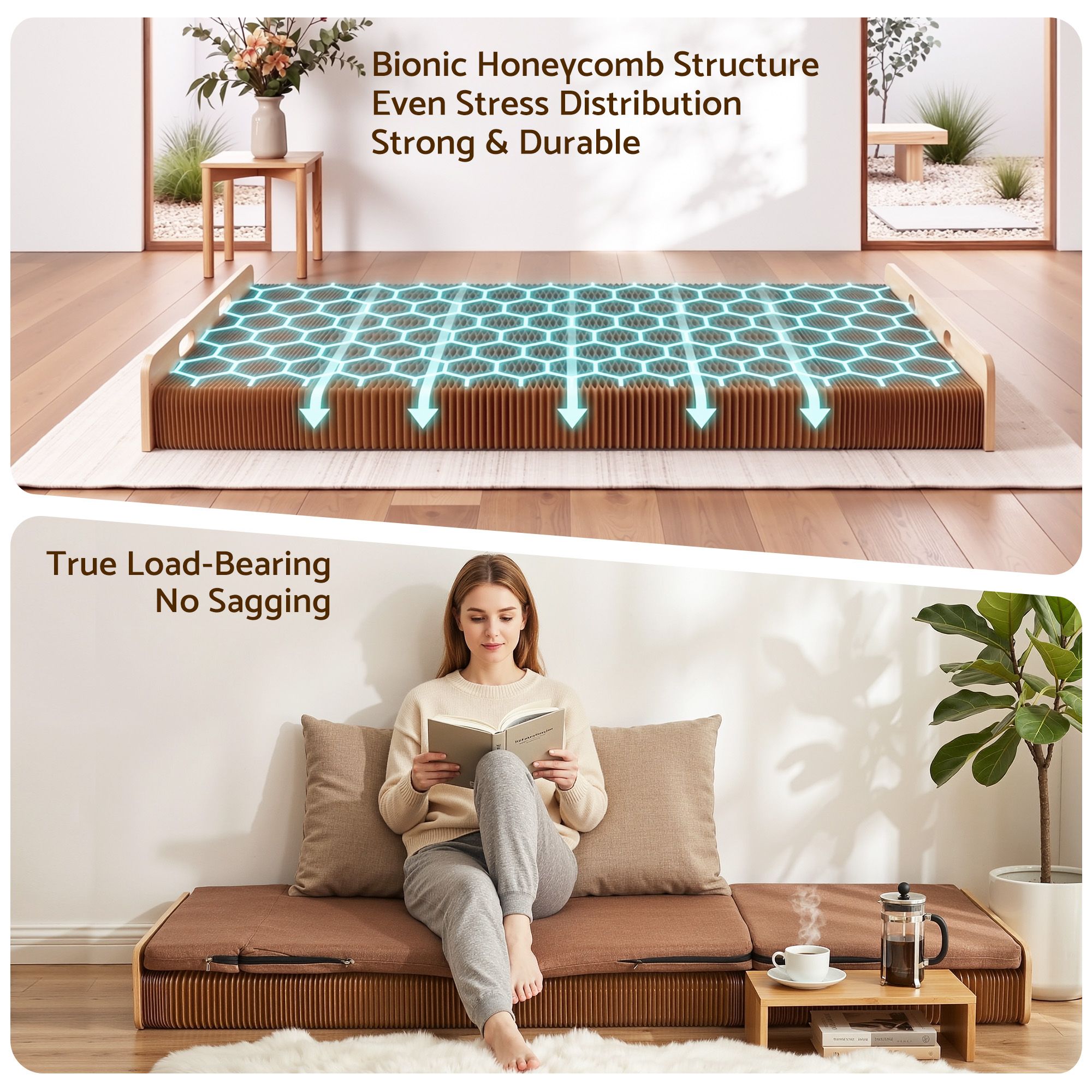 Folding Paper Bed Frame Mattress 300kg | Simpledeals