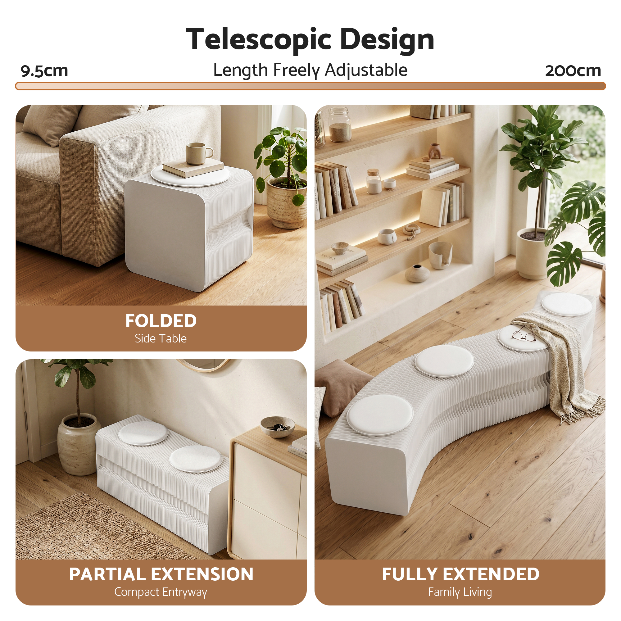 Folding Paper Bench 4 Seat Accordion Stool | Simpledeals