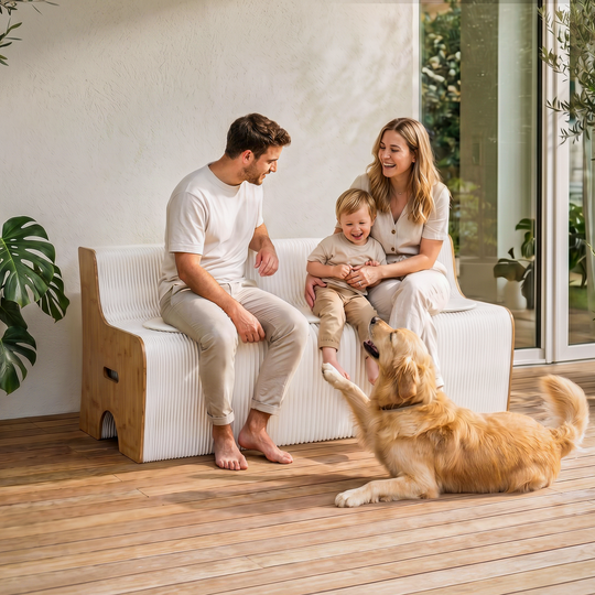 Folding Paper Sofa 3 Seater 300kg Bench - 3 Seater