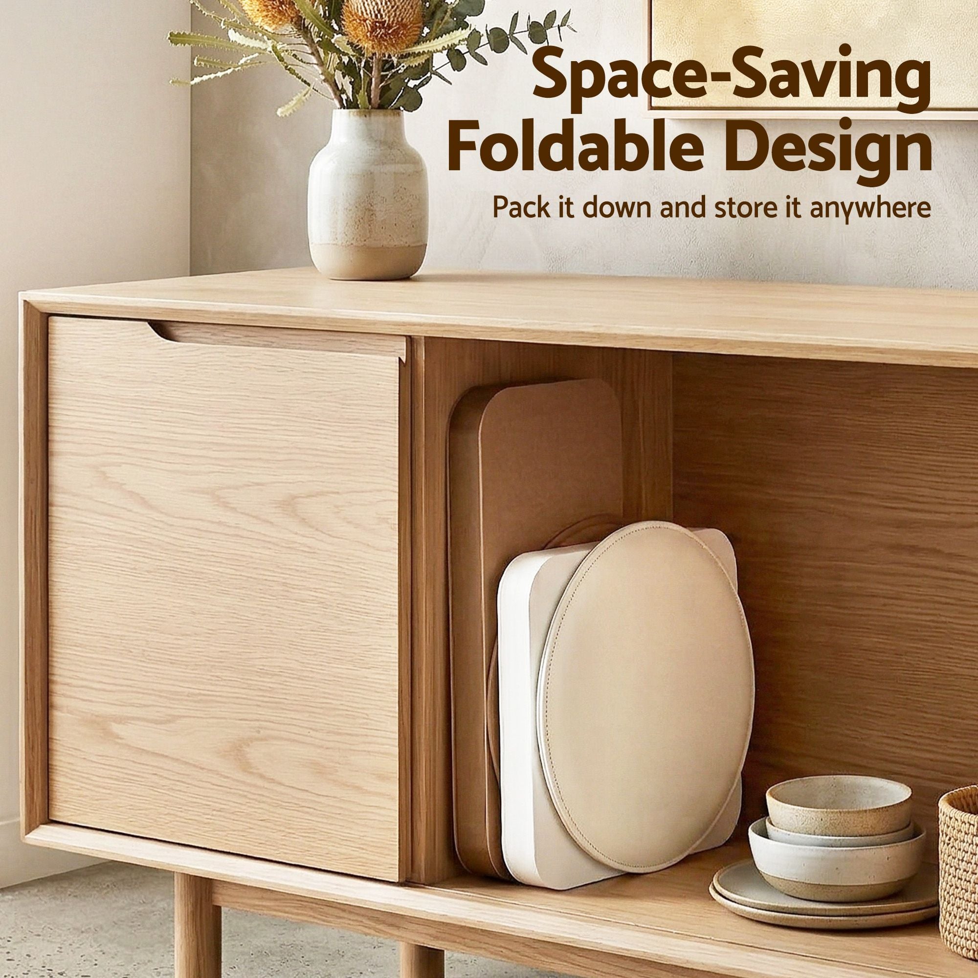 Folding Paper Stools Set 2 Cushions 100KG | Simpledeals