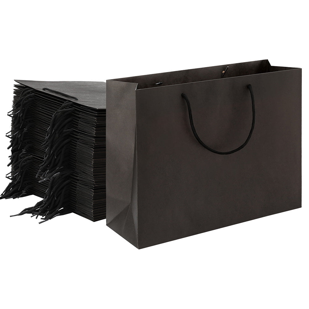 50Pcs Reusable Black Paper Gift Bags | Black colour
