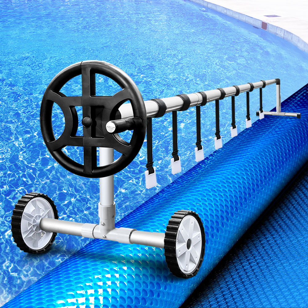 Pool Cover 500 Micron 10x4m Blue Swimming Pool Solar Blanket 4m Roller