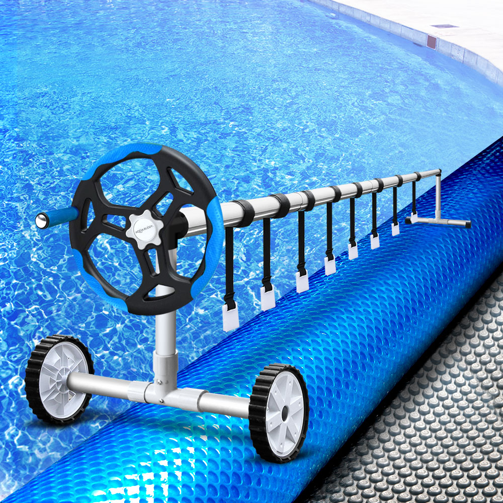 Aquabuddy 10.5x4.2m Pool Cover 500 Micron Solar Blanket Blue