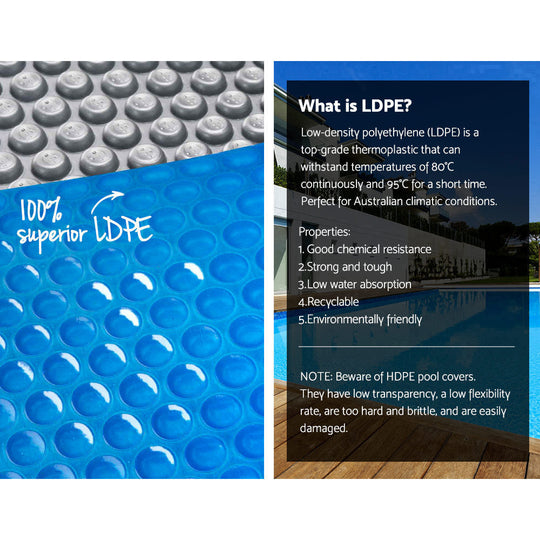 Aquabuddy 11x6.2m Pool Cover 400 Micron Solar Blanket Blue