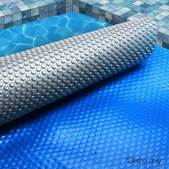 Pool Covers & Accessories - Aquabuddy 11x6.2m Pool Cover 400 Micron Solar Blanket Blue