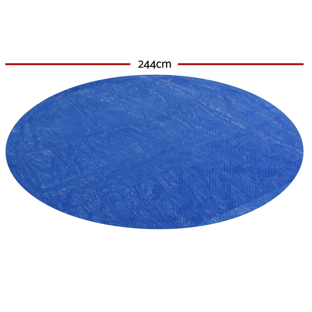 Pool Cover Fit 2.44m Round Above-ground Ring Swimming Pool Blanket Blue