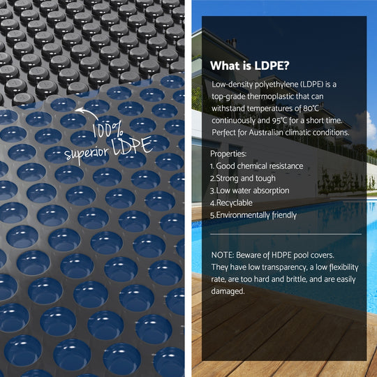 Pool Cover 600 Micron 6.5x3m Swimming Pool Solar Blanket Blue Black