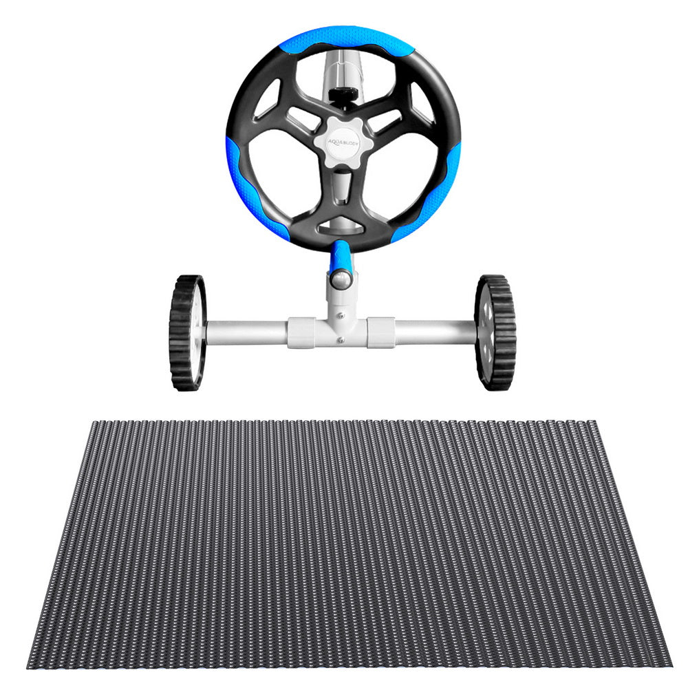 Pool Cover 600 Micron 6.5x3m w/ Roller 5.55m Black Solar Blanket