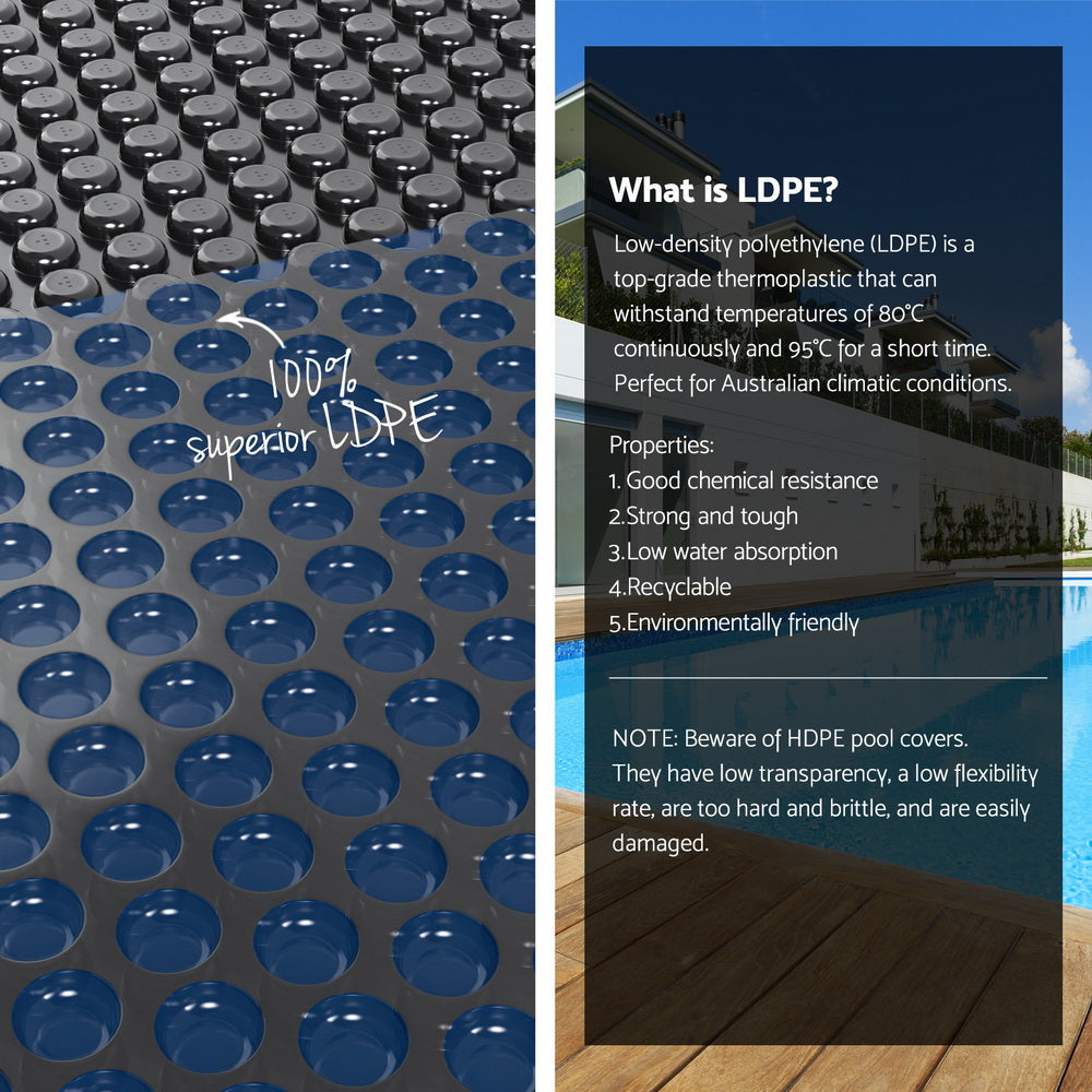 Pool Cover 600 Micron 6.5x3m w/ Roller 5.55m Black Solar Blanket