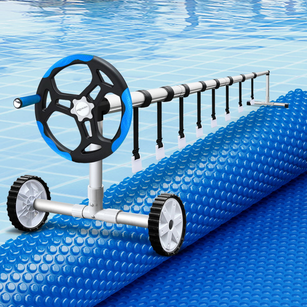 Pool Cover 600 Micron 6.5x3m w/ Roller 5.55m Swimming Pools Solar Blanket