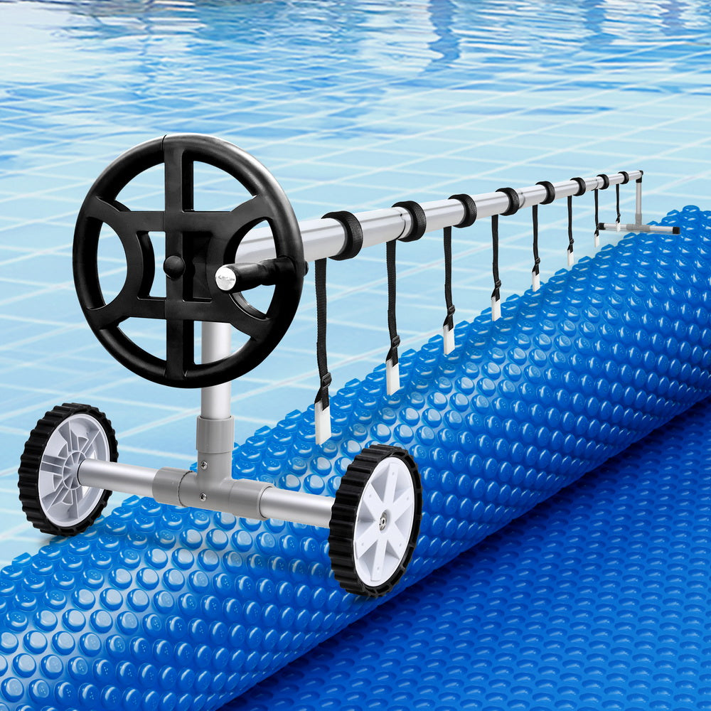 Pool Cover 600 Micron 7x4m w/ Roller 4m Swimming Pools Solar Blanket