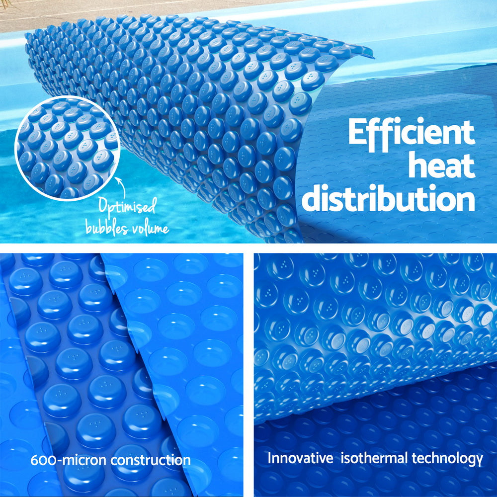 Pool Cover 600 Micron 7x4m w/ Roller 4m Swimming Pools Solar Blanket