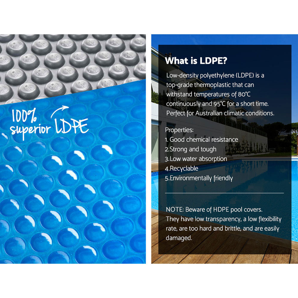 Pool Covers & Accessories - Aquabuddy Pool Cover 500 Micron 7x4m Silver Swimming Pool Solar Blanket 4m Roller