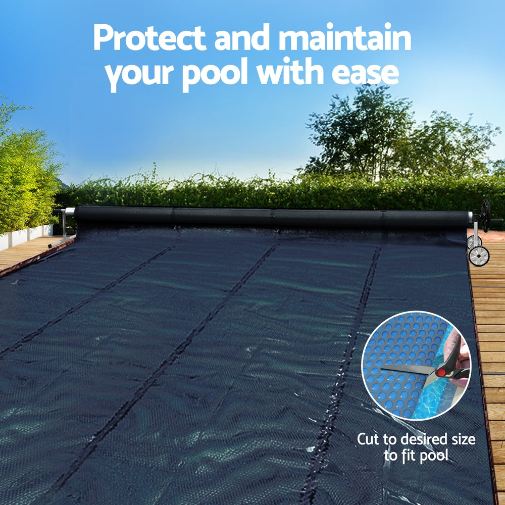 Pool Cover 600 Micron 7x4m w/ Roller 4m Swimming Pools Black Solar Blanket
