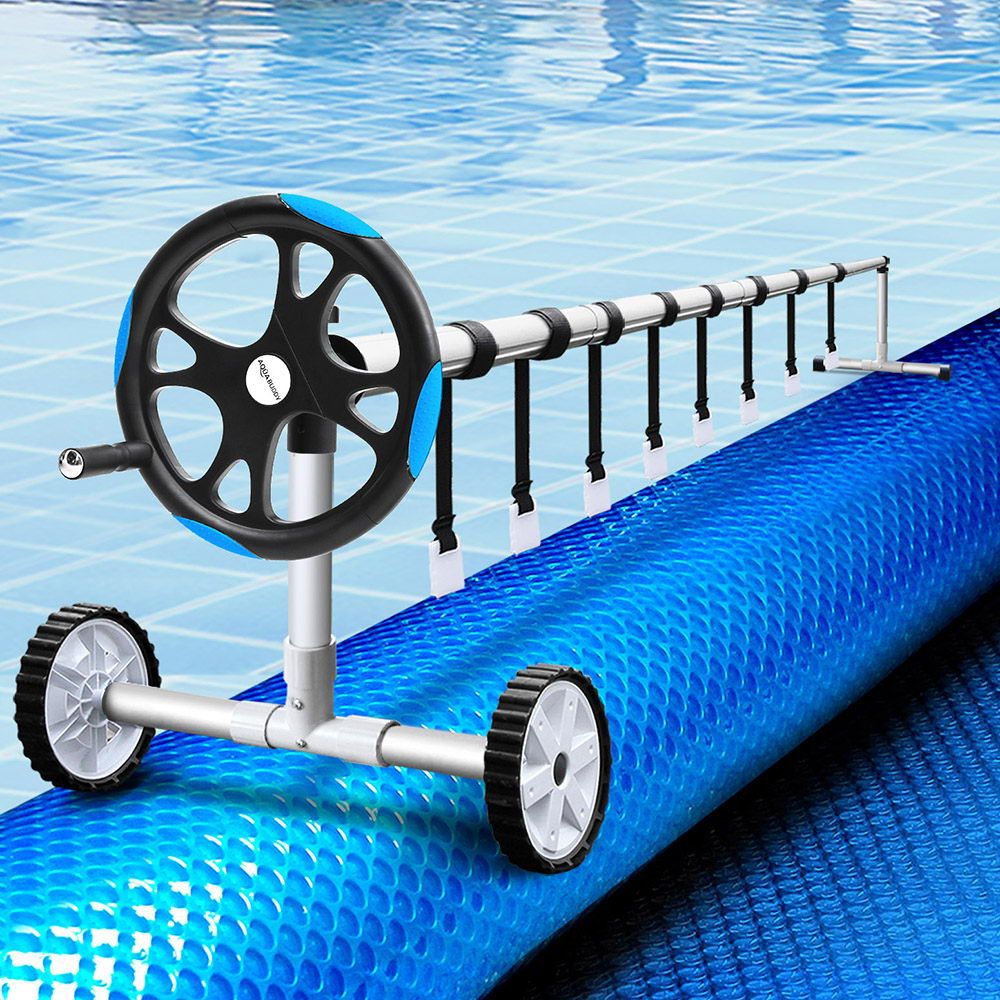 500 Micron Pool Cover 8x4.2m Solar Blanket with 5.5m Roller Blue | Pool Covers & Accessories