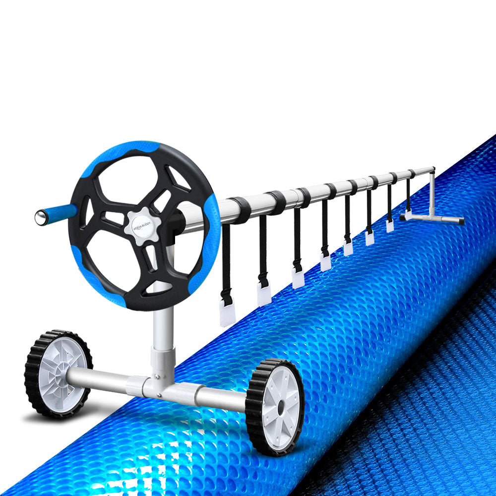 500 Micron Pool Cover 8x4.2m Solar Blanket with 5.5m Roller Blue