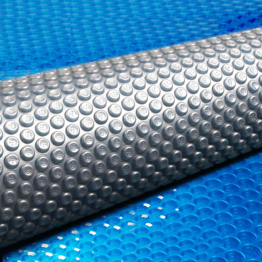 Aquabuddy Pool Cover 500 Micron 8x4.2m Swimming Pool Solar Blanket Blue Silver - Pool Covers & Accessories