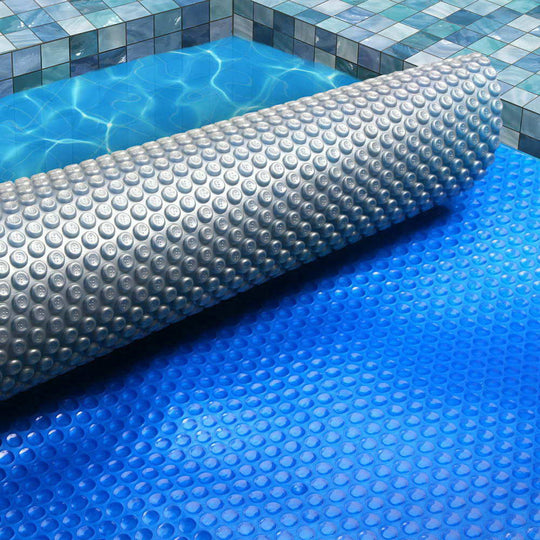 Aquabuddy Pool Cover 500 Micron 8x4.2m Swimming Pool Solar Blanket Blue Silver, Pool Covers & Accessories