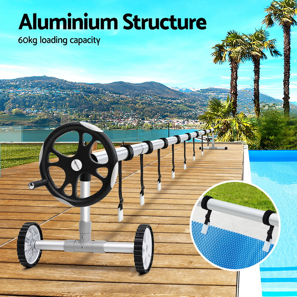 Pool Covers & Accessories - Pool Cover Roller 6.55m Adjustable Swimming Pool Solar Blanket Reel