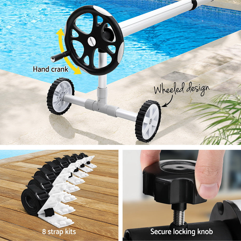 Pool Cover Roller 6.55m Adjustable Swimming Pool Solar Blanket Reel | Pool Covers & Accessories