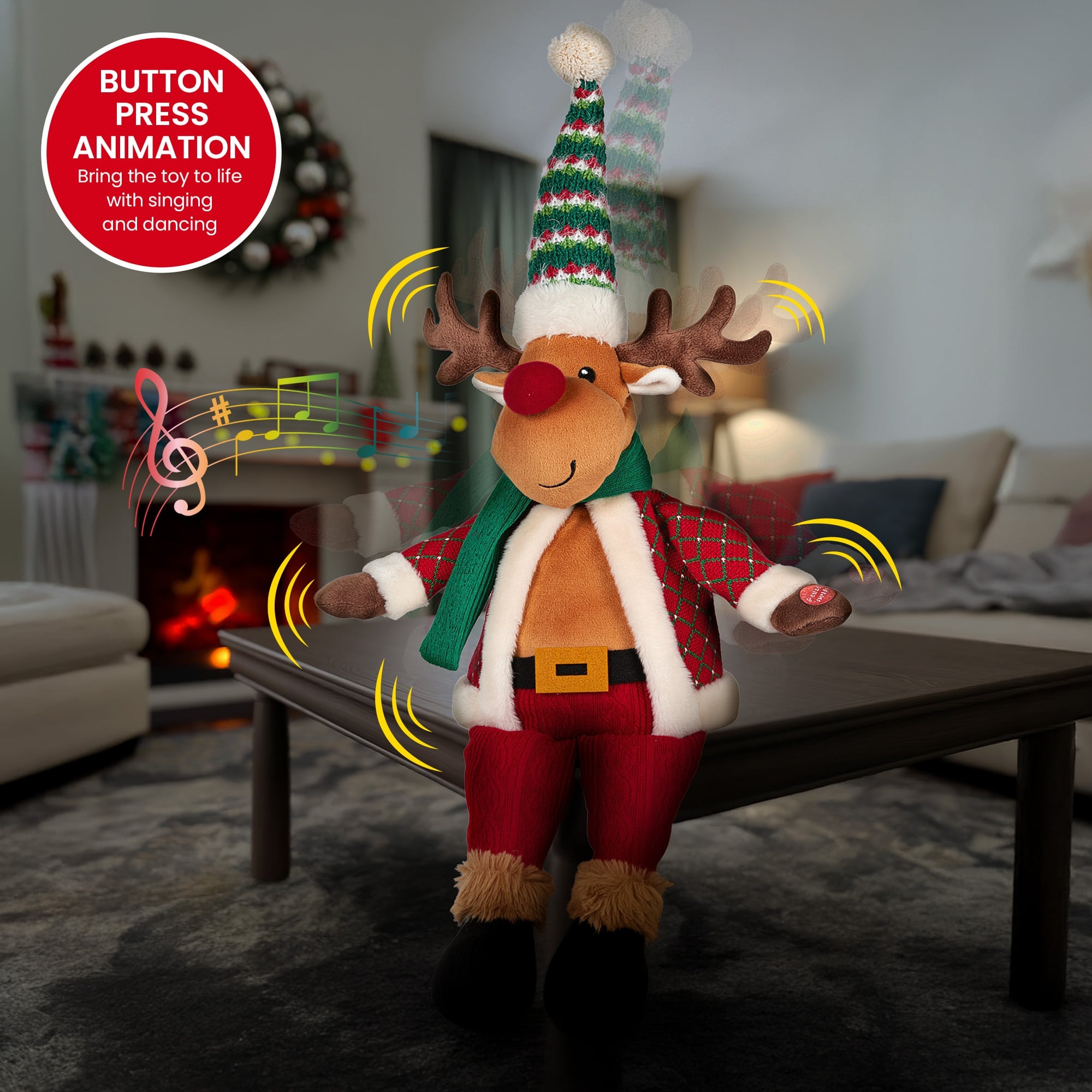 Animated Christmas Moose Decoration